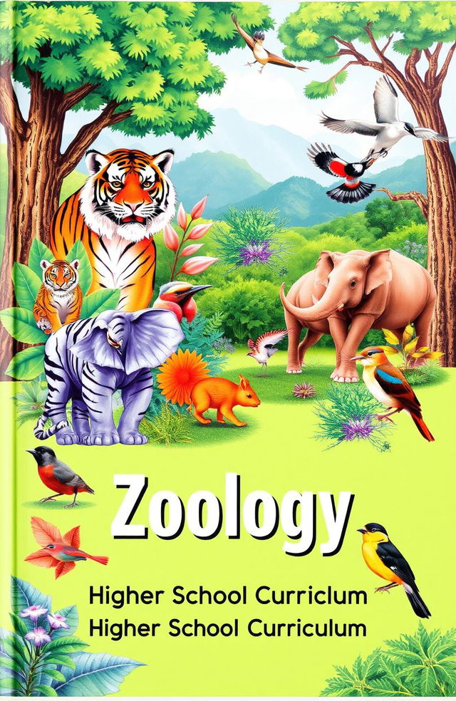 A beautifully illustrated zoology textbook cover designed for higher secondary school students in Bangladesh