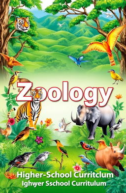 A beautifully illustrated zoology textbook cover designed for higher secondary school students in Bangladesh