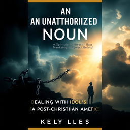 A thought-provoking book cover for 'An Unauthorized Noun: Dealing with Idols in a Post-Christian America'
