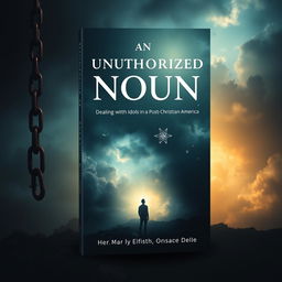 A thought-provoking book cover for 'An Unauthorized Noun: Dealing with Idols in a Post-Christian America'