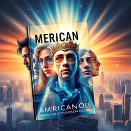 A captivating book cover for 'American Idols: Unmasking the Gods of Modern Culture'
