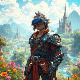 A vibrant and immersive VR fantasy game world inspired by the book 'Zenia Zone Online'