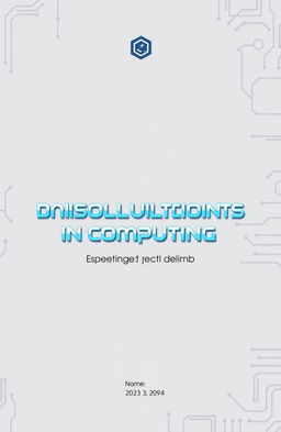 A sleek, modern project cover page for a COMPUTER APPLICATION titled 'Innovative Solutions in Computing'