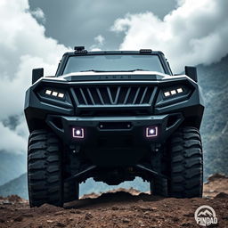 A fierce and powerful design of the Maung Pindad military vehicle, showcasing a robust and aggressive appearance