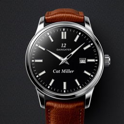 A stylish and sophisticated men's watch design featuring a classic yet modern aesthetic