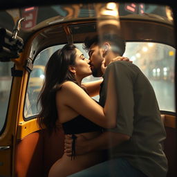 A passionate scene featuring a young woman with a cute and alluring appearance, embodying youthful beauty