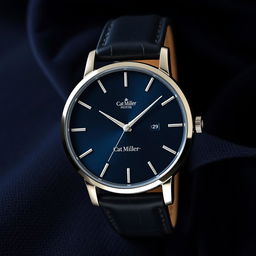 A luxurious men's watch design showcasing the brand name 'Cat Miller'