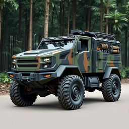 A tactical vehicle design of the Maung Pindad, emphasizing its military functionality and ruggedness