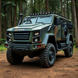A tactical vehicle design of the Maung Pindad, emphasizing its military functionality and ruggedness