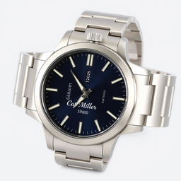 A beautifully designed steel watch for men with the brand name 'Cat Miller' elegantly engraved on the dial