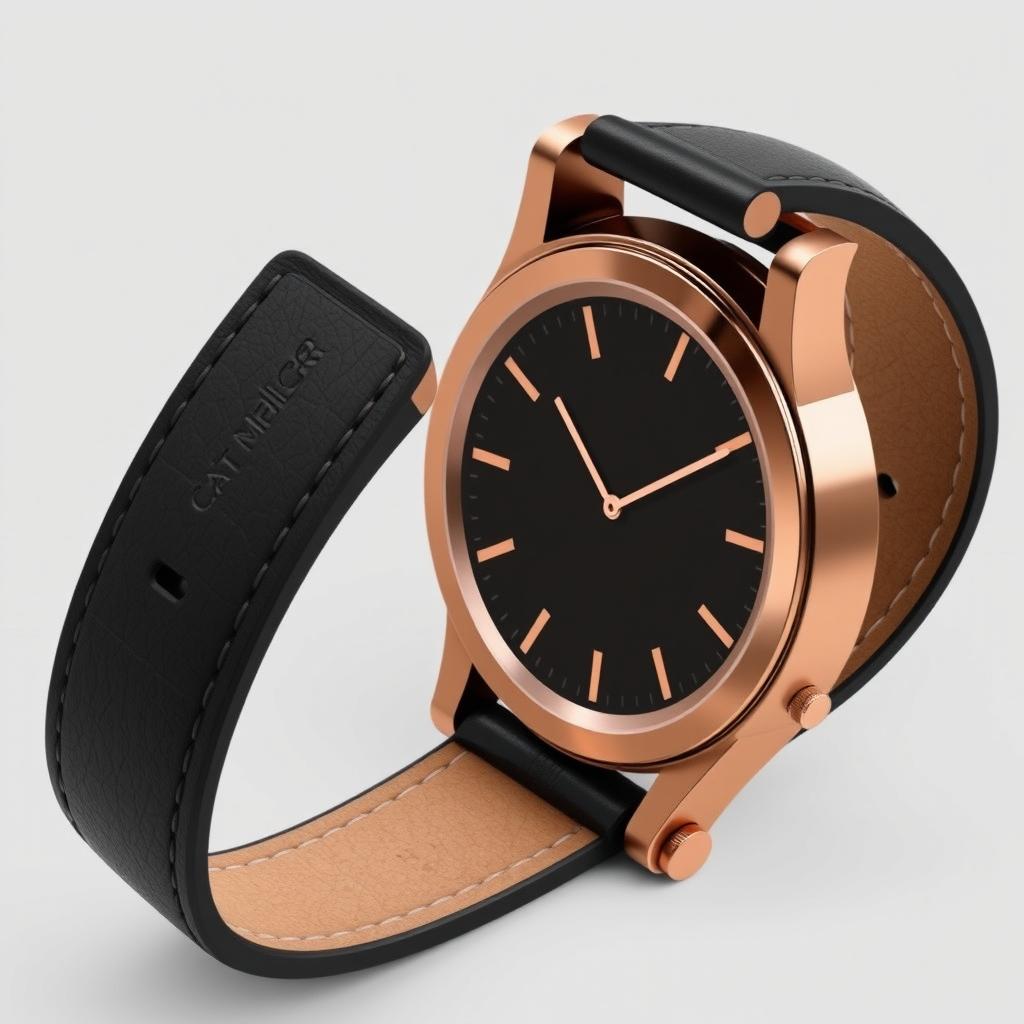 A stunning leather watch design for men, featuring a sleek, sophisticated look