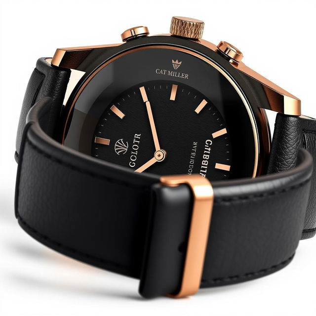 A stunning leather watch design for men, featuring a sleek, sophisticated look