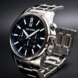 An impressive steel watch design for men, showcasing a robust and stylish aesthetic
