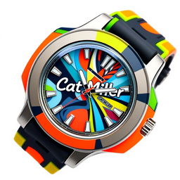 A funky and stylish men's watch designed for the brand 'Cat Miller'