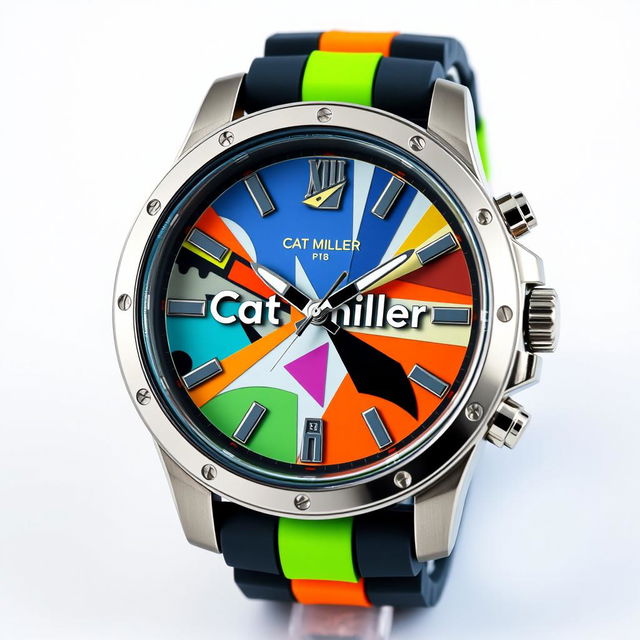 A funky and stylish men's watch designed for the brand 'Cat Miller'