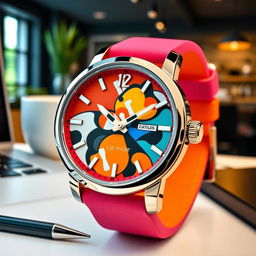 A funky automatic men's watch designed for the brand 'Cat Miller'