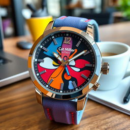A funky automatic men's watch designed for the brand 'Cat Miller'