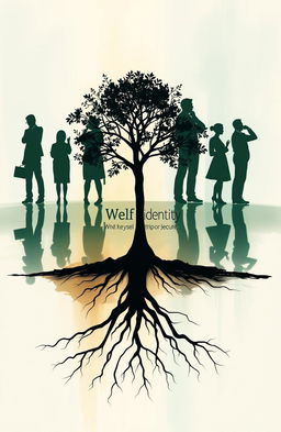An abstract artwork depicting silhouettes of people in various thoughtful poses, surrounded by a reflective surface symbolizing introspection