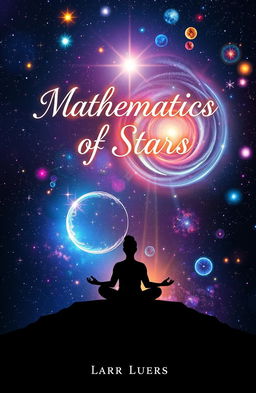 A visually captivating cover design for a poetry book titled 'Mathematics of Stars'