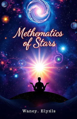 A visually captivating cover design for a poetry book titled 'Mathematics of Stars'