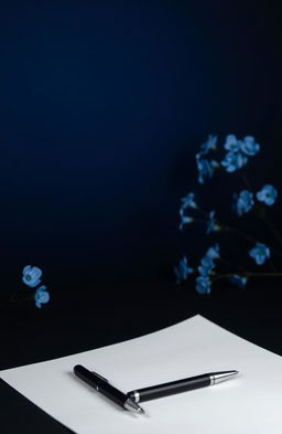 A black canvas featuring a beautiful gradient that transitions smoothly into midnight blue, creating a serene and mysterious atmosphere