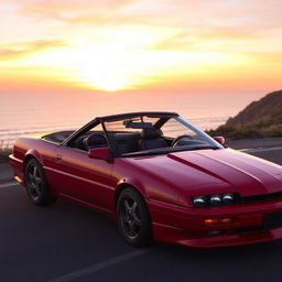 A sleek and sporty Chevrolet Cavalier Z24 convertible, featuring a vibrant red exterior with stylish alloy wheels
