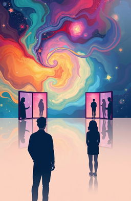 A reflective and serene abstract illustration depicting the theme of self-identity and understanding the self