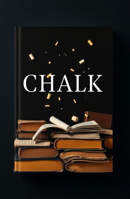A book cover design featuring a striking black background with a subtle hint of darkish yellow accents