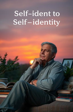 A thoughtful person sitting in a serene environment, contemplating deeply about self-identity