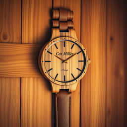An elegant wall-mounted wooden watch designed specifically for men