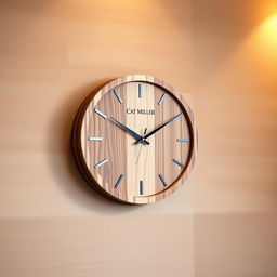 A sophisticated wall-mounted wooden clock designed for men, featuring a contemporary yet timeless design