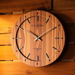 A sophisticated wall-mounted wooden clock designed for men, featuring a contemporary yet timeless design