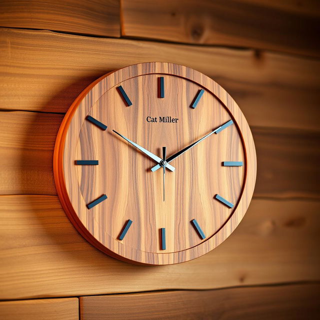 A sophisticated wall-mounted wooden clock designed for men, featuring a contemporary yet timeless design