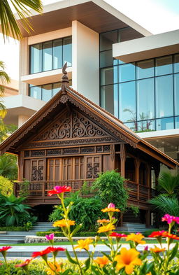 A beautiful fusion of traditional Malay architecture with modern design elements