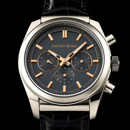 An exquisite luxury watch design for men under the brand name 'Singer Bhavi'