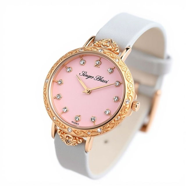 An elegant luxury watch design for ladies under the brand name 'Singer Bhavi'