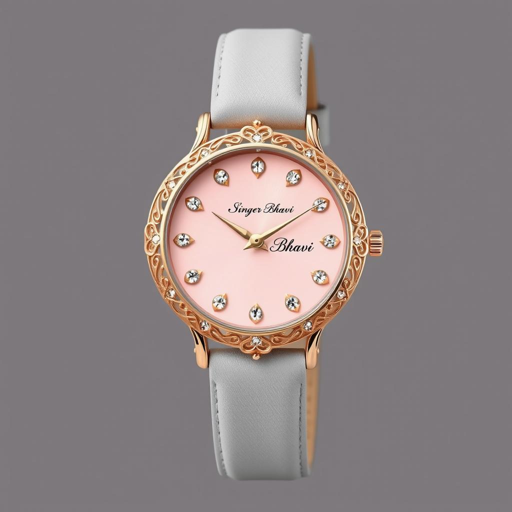 An elegant luxury watch design for ladies under the brand name 'Singer Bhavi'