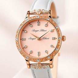 An elegant luxury watch design for ladies under the brand name 'Singer Bhavi'