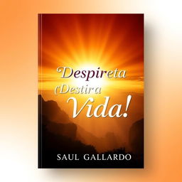 A book cover design featuring a radiant sunrise with warm colors illuminating a breathtaking landscape that symbolizes light and vitality