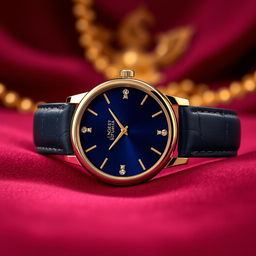 A luxurious watch design for the ladies' brand 'Singer Bhavi' set against an opulent background