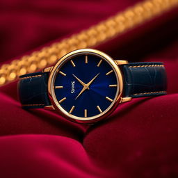 A luxurious watch design for the ladies' brand 'Singer Bhavi' set against an opulent background