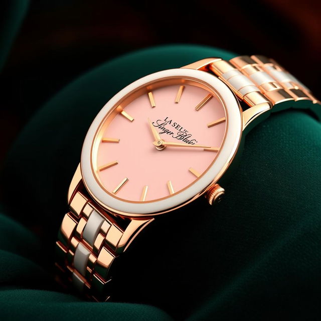 A luxurious watch design for the ladies' brand 'Singer Bhavi', set against an opulent background