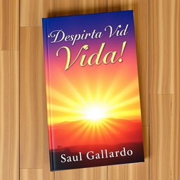 A striking book cover design showcasing a radiant sunrise with warm colors such as oranges, yellows, and soft pinks, illuminating a picturesque landscape that symbolizes light and renewal