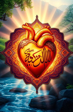 A beautiful and intricate representation of Islam, focusing on the heart as a symbol of faith and devotion