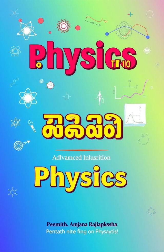 A vibrant and engaging cover page for a short note on physics titled 'යාන්ත්‍ර විද්‍යාව'