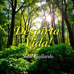 A lush forest landscape featuring vibrant, shining trees and bright green leaves