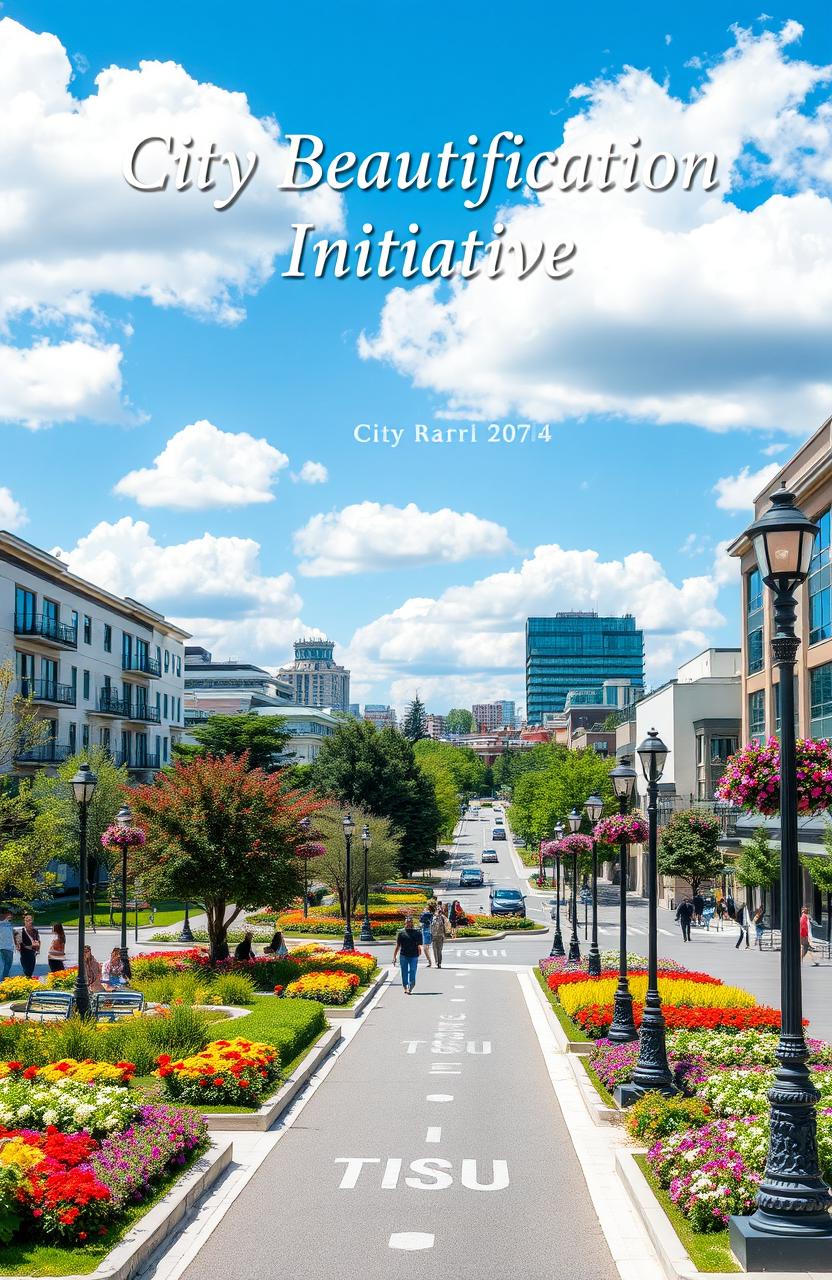 A creative cover page design for a government submission on city beautification