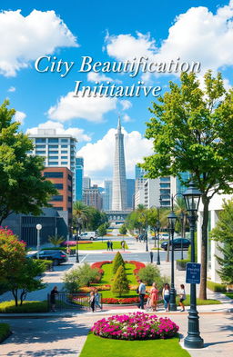 A creative cover page design for a government submission on city beautification