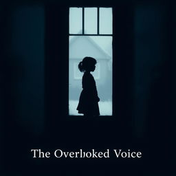 A silhouette of a young girl standing alone, possibly in the corner of a room or outside a house, capturing the essence of loneliness and alienation