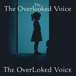 A silhouette of a young girl standing alone, possibly in the corner of a room or outside a house, capturing the essence of loneliness and alienation